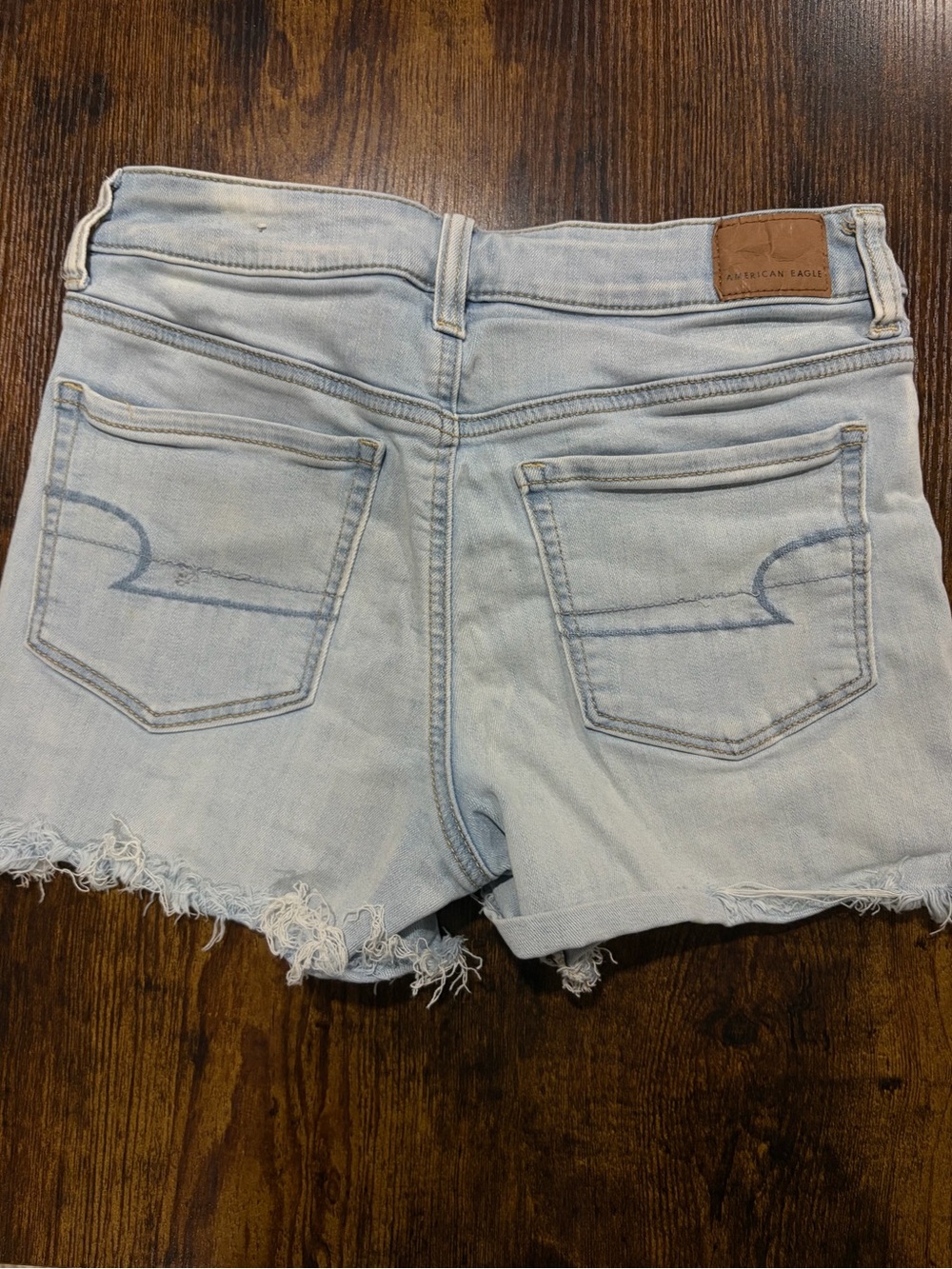 American Eagle Outfitters Light Wash Denim Cutoff Shorts - Pale Blue